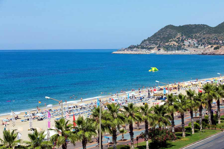 Playa muy turística en Turquía